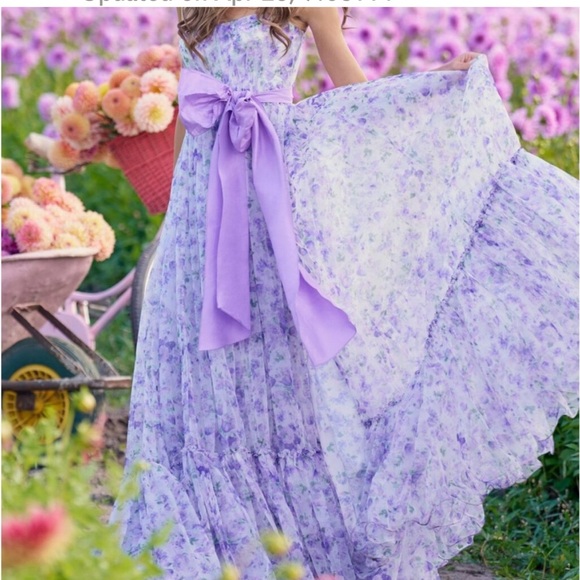 Sherri Hill Purple Floral Formal Dress - Picture 8 of 12